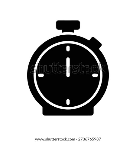 Simple black stopwatch icon on white background, symbolizing time and urgency