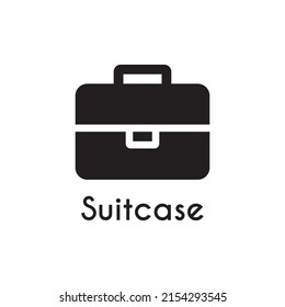 simple black suitcase icon design