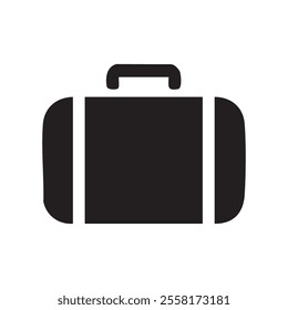 Simple black suitcase icon on white