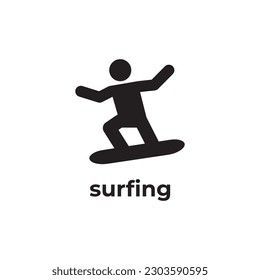 simple black surfing icon design template