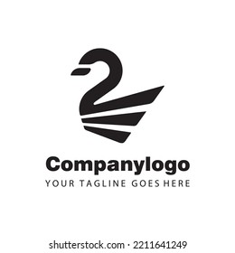 simple black swan for logo company
