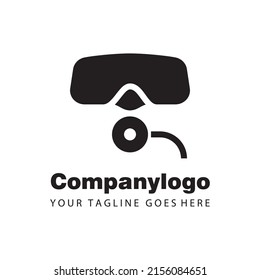 simple black swimming goggles for logo company design