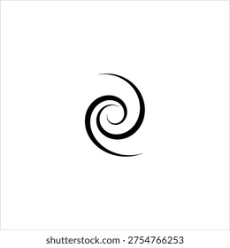 Simple black swirl shape spiral design