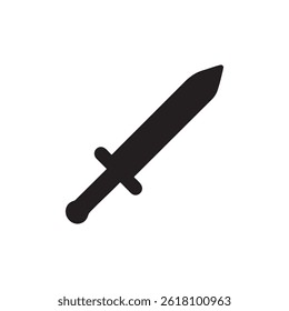 Simples ícone de espada preta silhueta vetor ilustração no fundo branco