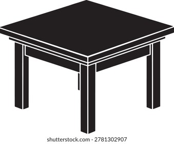 Simple black table with clean lines and sturdy legs for modern interior design