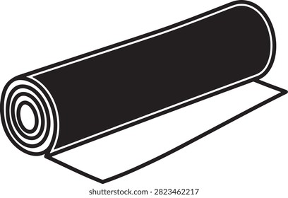 Simple black tape roll illustration with a small section unrolled for visual clarity