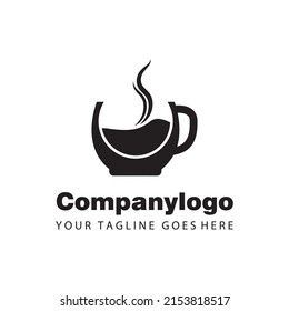 Simple Black Teacup Logo Company Design Stock Vector (Royalty Free ...