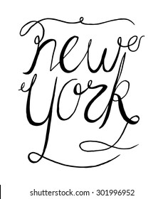 Simple Black Text Design for New York City