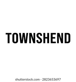 Simple black text logo of Townshend on white background