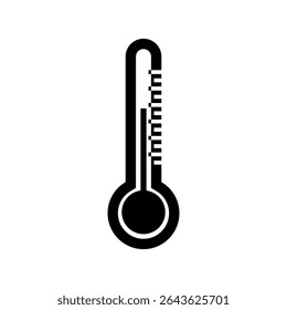 Icono de temperatura de termómetro negro simple