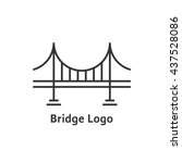 simple black thin line bridge logo. concept of place, visual identity, real estate contour, suspension bridge. flat style trend modern brand graphic art design vector illustration on white background