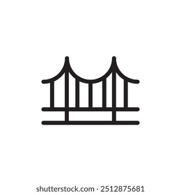 simple black thin line bridge icon, simple flat trendy style illustration on white background..eps