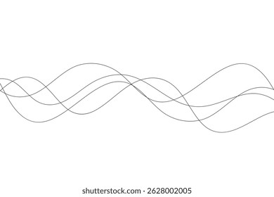 simple black thin wave line art