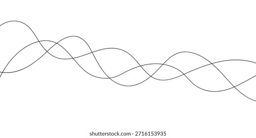 design simples de linha ondulada de três pretos para fundo de cartaz de banner.
