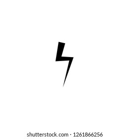 Simple black thunder icon. Thunderbolt and flash lighting sign.