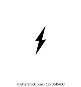 Simple black thunder icon. Thunderbolt and flash lighting sign.