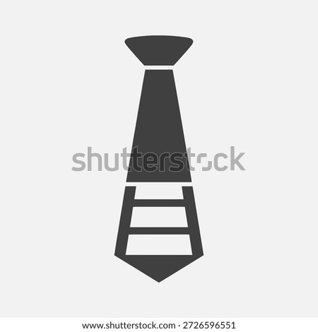 Simple black tie icon on white background, symbolizing formal attire and professionalism.
