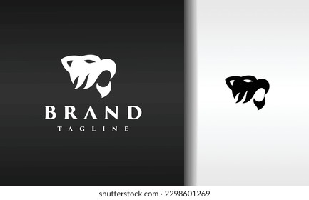 simple black tiger wild logo