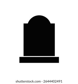 Simple black tombstone icon gravestone symbol.