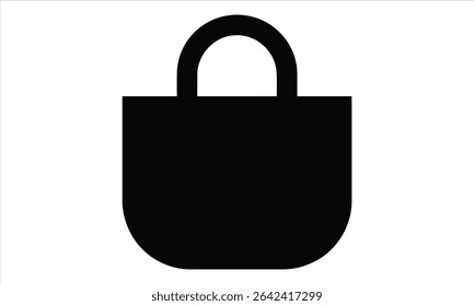 Simple black tote bag icon illustration