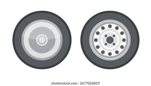 Simple black tractor tire set