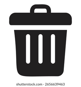 Ilustración de bote de basura negro simple�
