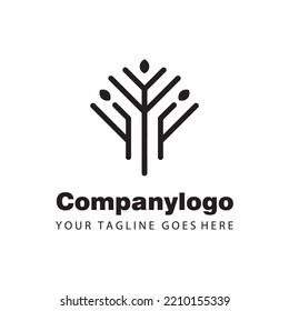 símbolo de árbol negro simple para compañía de logotipo