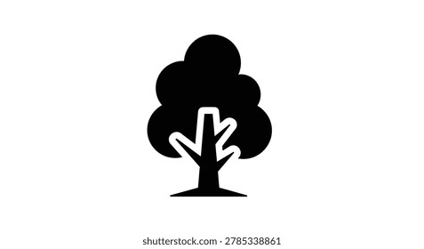 Simple black tree silhouette graphic