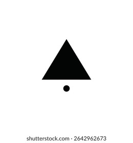 Simple black triangle and dot minimalist design.