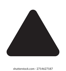 Gráfico triangular preto simples isolado em uma forma geométrica de fundo branco simples