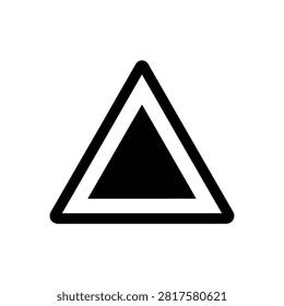 A simple black triangle inside another triangle, forming a warning or alert symbol.