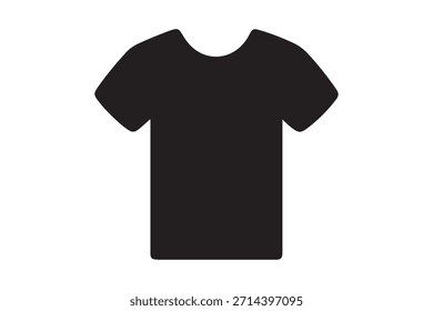 Diseño simple del icono de la camiseta negra aislado en fondo transparente