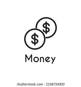 simple black two coin icon design
