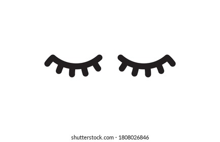 Simple black two eyelashes icon on white vector image
