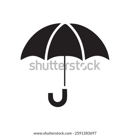Simple Black Umbrella Icon Arts