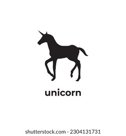 simple black unicorn silhouette vector design