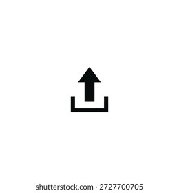 Einfaches schwarzes Upload-Symbol, das die Datenübertragung auf einer sauberen Schnittstelle symbolisiert