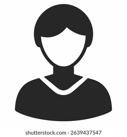 A simple black user icon, depicting a profile avatar or person symbol. Suitable for various applications and user interface designs.