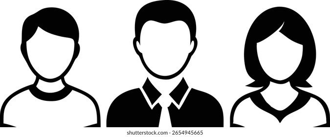 Einfache schwarze Benutzerprofil avatar Designs geeignet für Website und Anwendung verwenden
