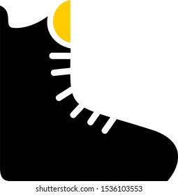 Simple black vector boots icon isolated on white