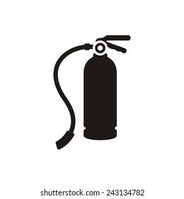 Simple black vector fire extinguisher icon isolated