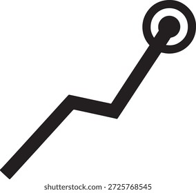 Icono de Vector negro simple con un puntero estilizado o cursor sobre un fondo blanco, adecuado para Elementos de interfaz de usuario o Diseño web.