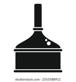 Simple black vector icon of a fermentation tank used in beer brewing