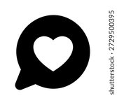Simple black vector icon with a theme chat