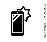 Simple black vector icon with a theme phone