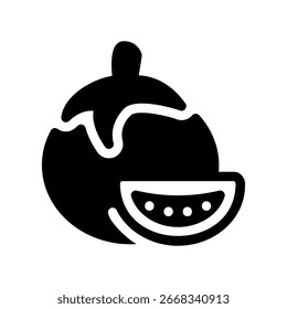 Simple black vector icon with a theme tomato