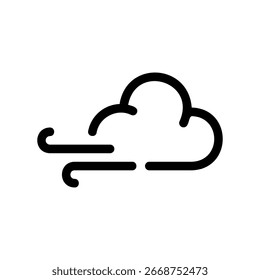 Simples ícone de vetor preto com um tema de tempo ventoso