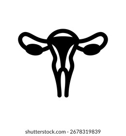 Simples ícone de vetor preto com um tema sistema reprodutivo feminino