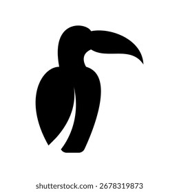 Simples ícone de vetor preto com um tema pássaro pelicano