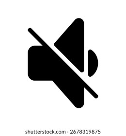 Icono de Vector negro simple con un tema de silenciamiento